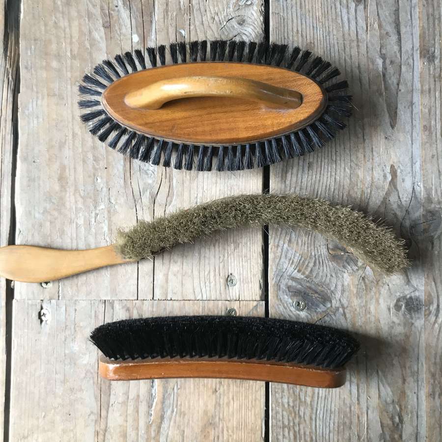 Set of 3 Vintage household brushes