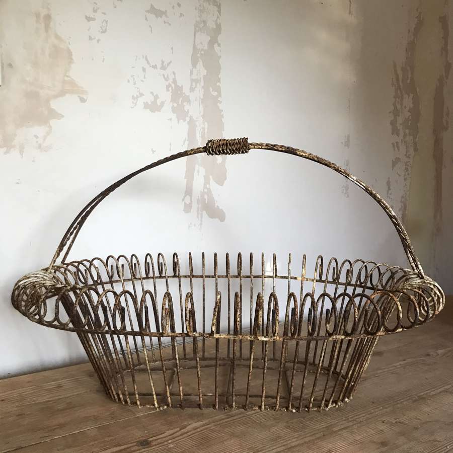 Decorative ironwork basket with some original paint