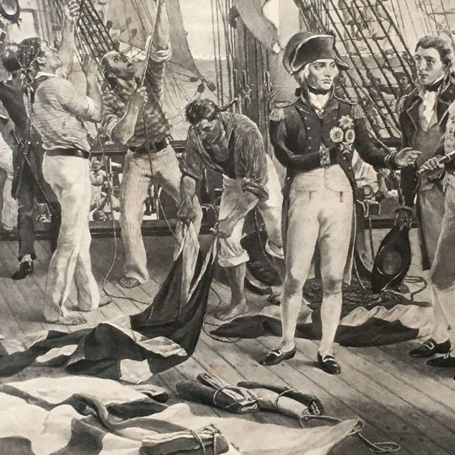 1905 Lithograph of Admiral Lord Nelson’s last signal before Trafalga